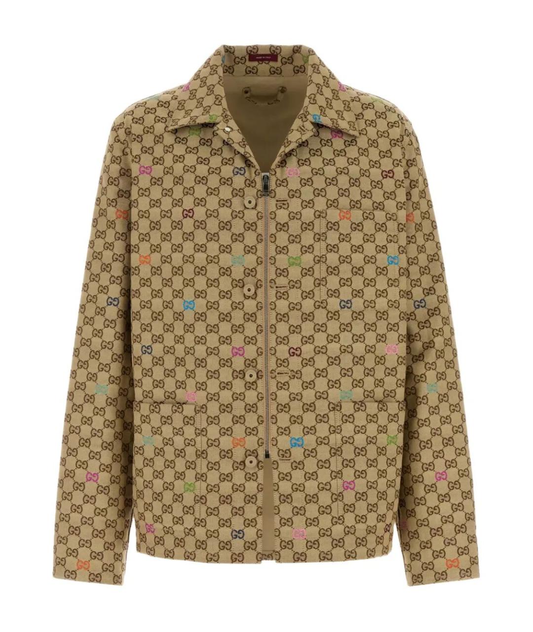 GUCCI Бежевая хлопковая куртка, фото 1