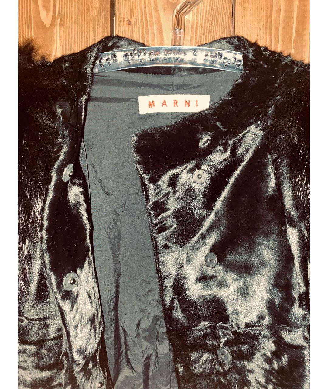 MARNI Черная меховая шуба, фото 3