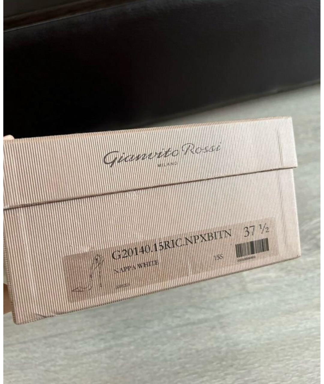 GIANVITO ROSSI Белые кожаные туфли, фото 5