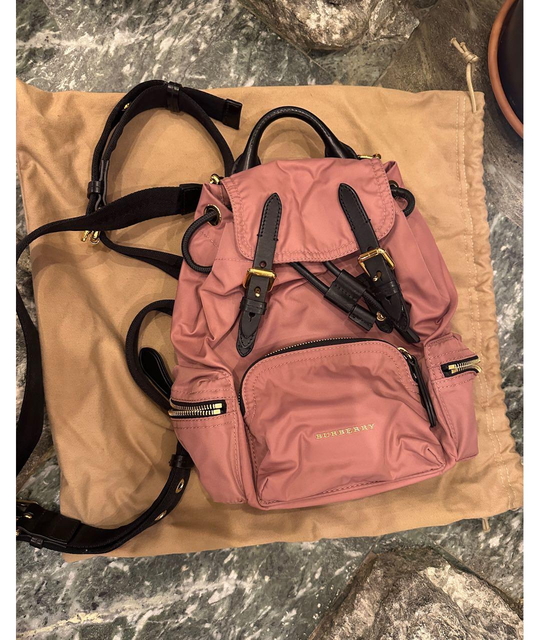 BURBERRY Розовый синтетический рюкзак, фото 2