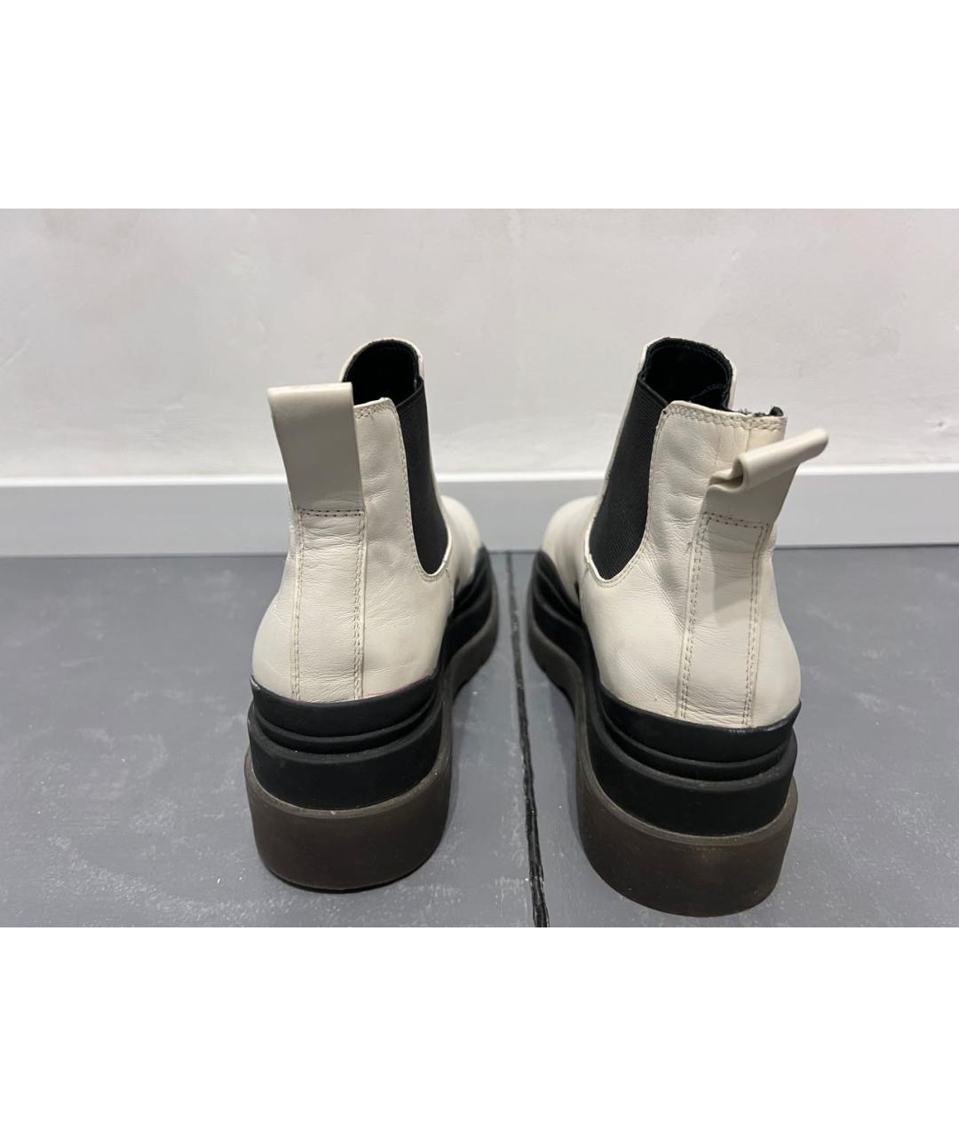 BOTTEGA VENETA Белые кожаные полусапоги, фото 5