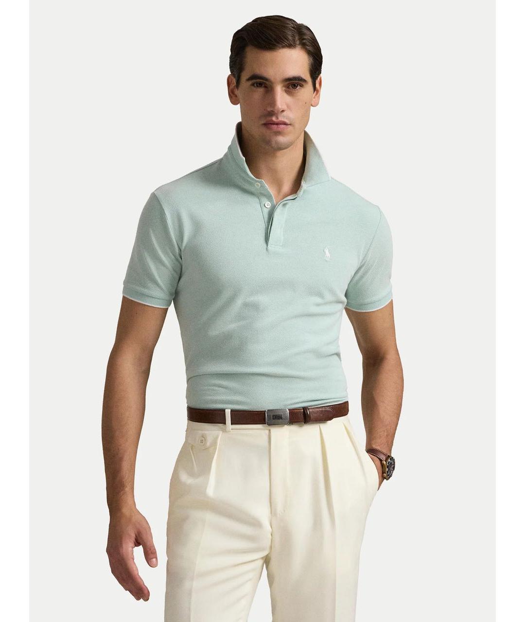 POLO RALPH LAUREN Хлопковое поло с коротким рукавом, фото 2