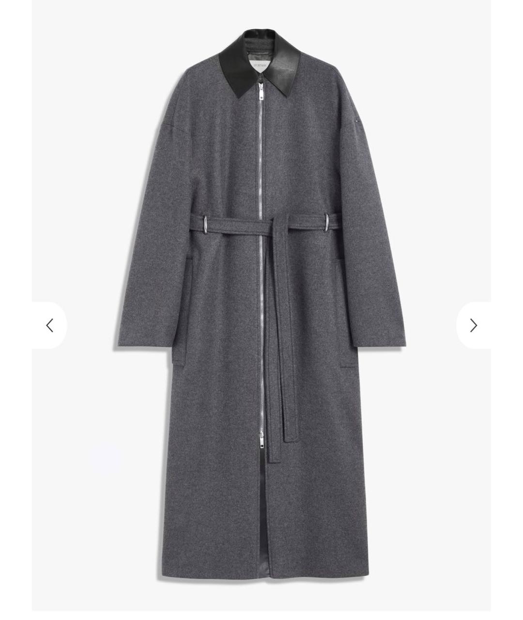 SPORTMAX Серое шерстяное пальто, фото 5