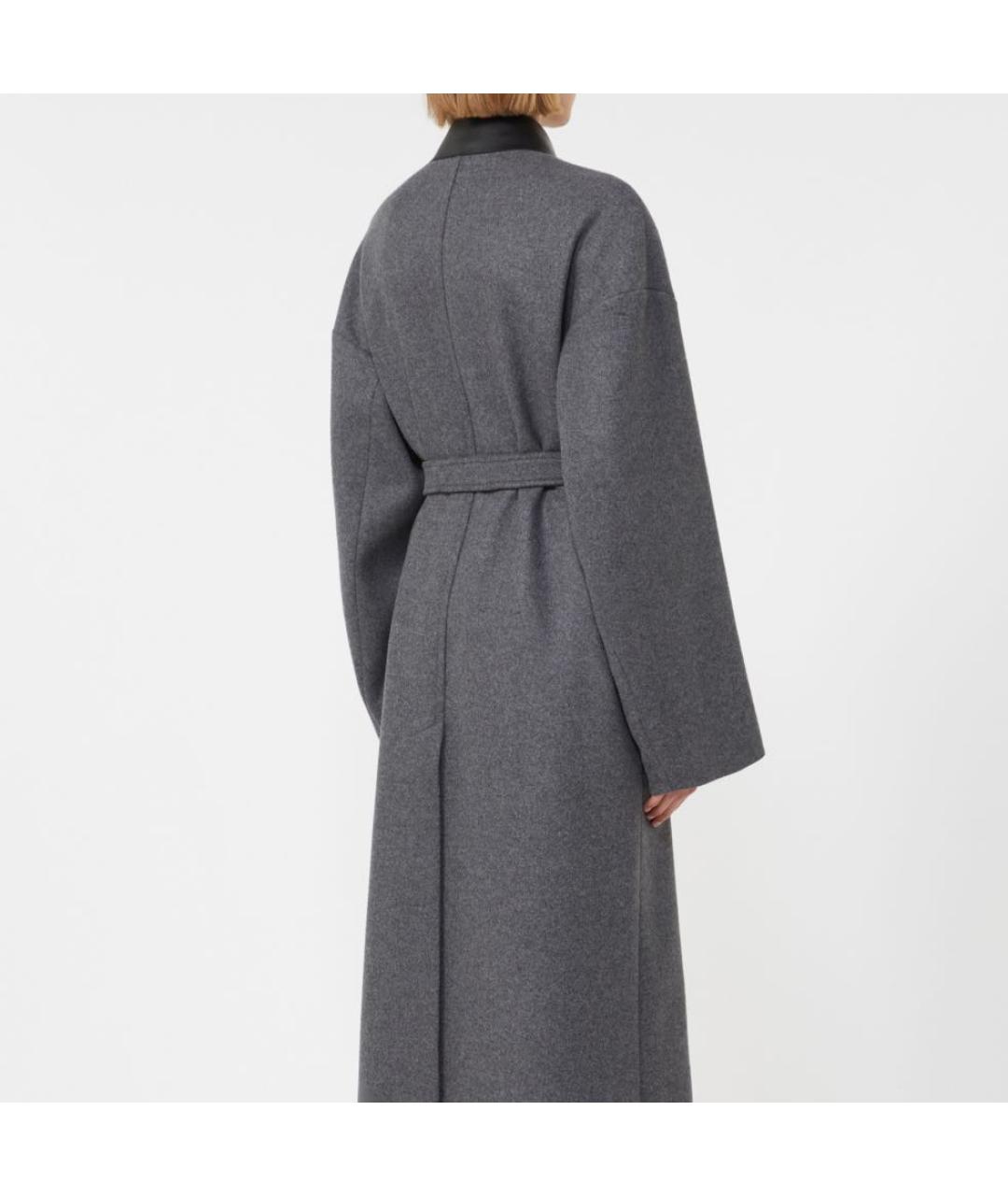 SPORTMAX Серое шерстяное пальто, фото 4