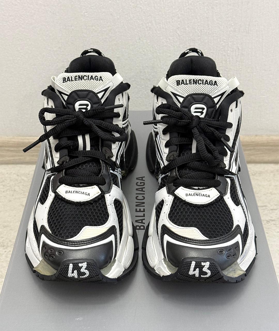 BALENCIAGA Черные кожаные низкие кроссовки / кеды, фото 3