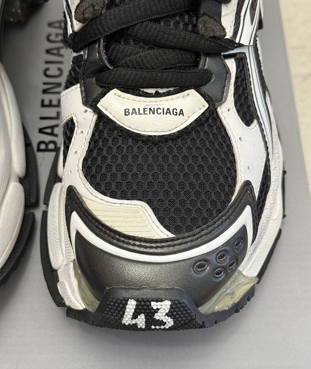 BALENCIAGA Черные кожаные низкие кроссовки / кеды, фото 8