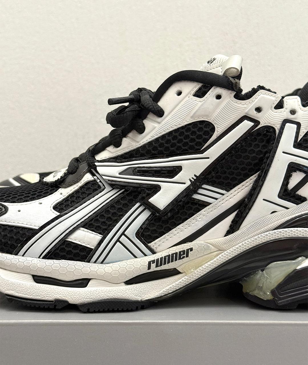 BALENCIAGA Черные кожаные низкие кроссовки / кеды, фото 6