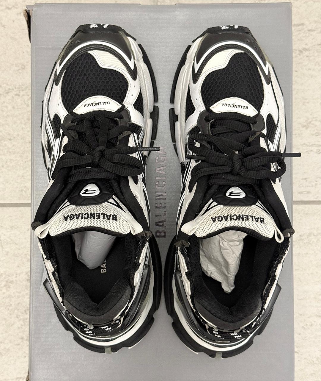 BALENCIAGA Черные кожаные низкие кроссовки / кеды, фото 9