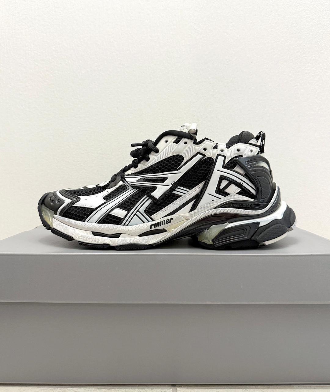 BALENCIAGA Черные кожаные низкие кроссовки / кеды, фото 5