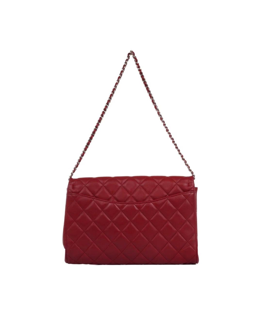 CHANEL Красная кожаная сумка с короткими ручками, фото 3