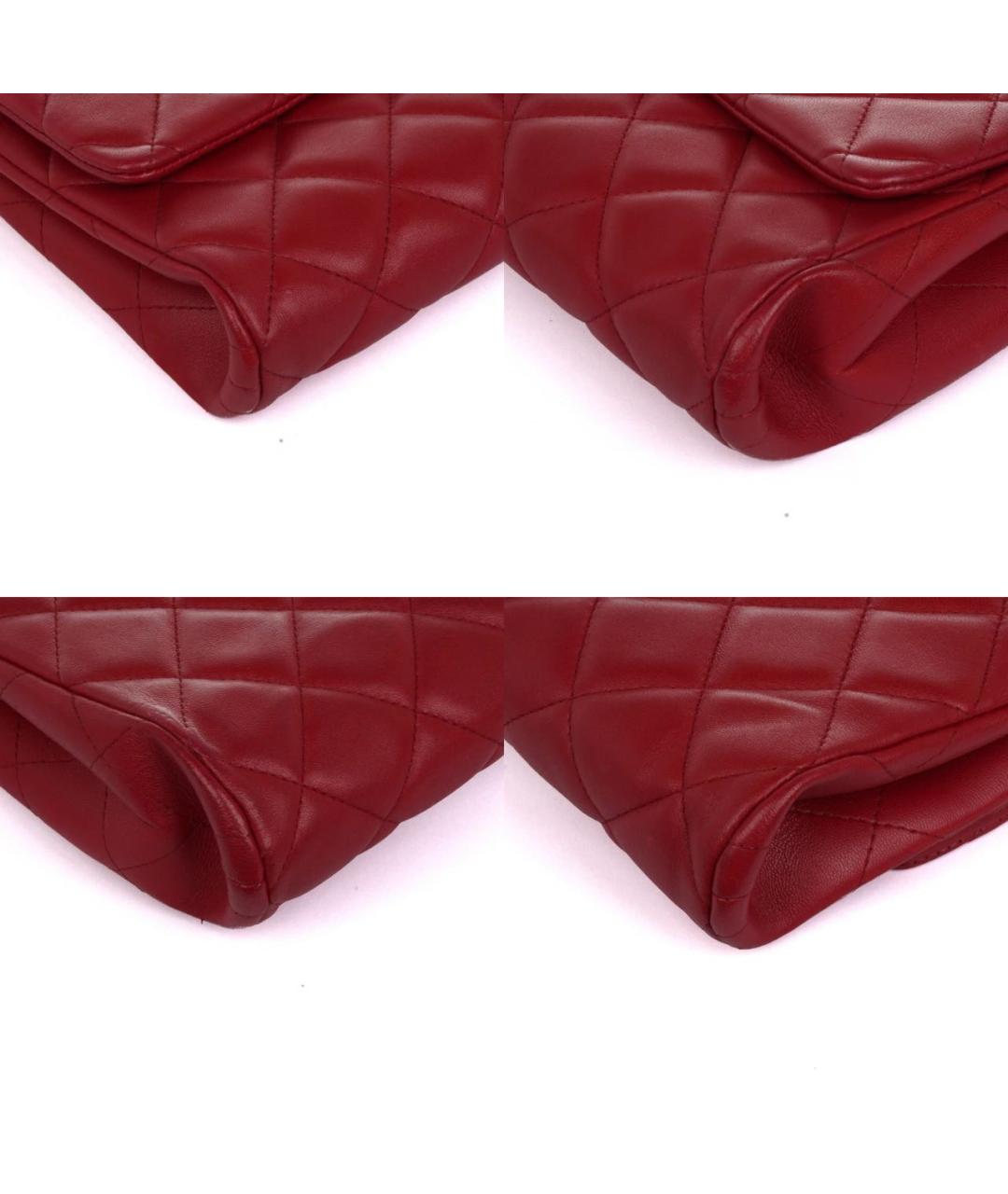 CHANEL Красная кожаная сумка с короткими ручками, фото 8