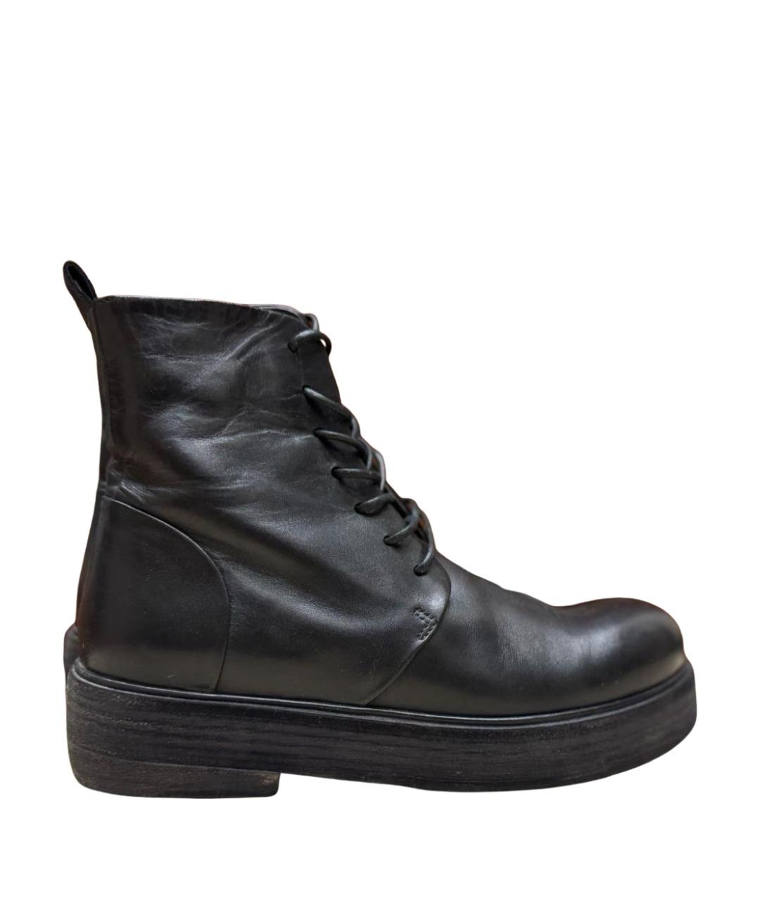 MARSELL Черные кожаные ботинки, фото 1
