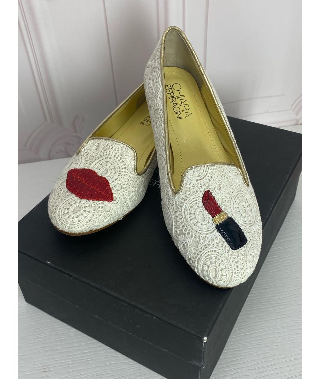 CHIARA FERRAGNI Белые балетки, фото 6