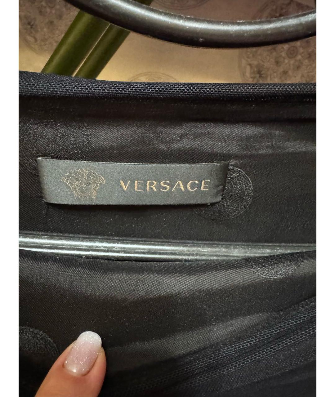 VERSACE Черная полиамидовая юбка мини, фото 2