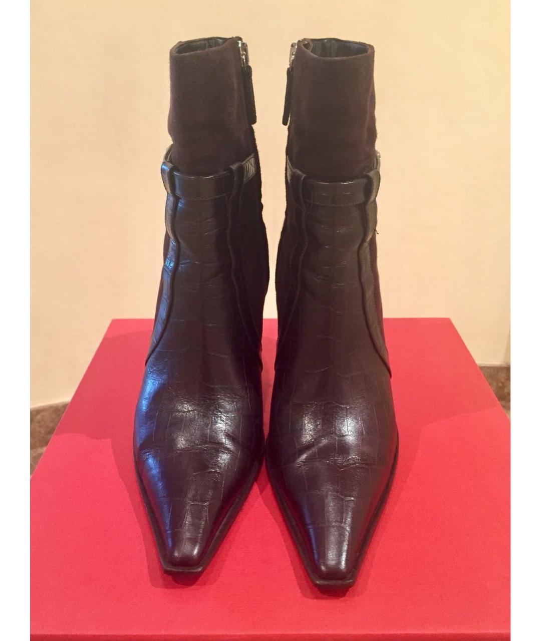 VALENTINO Коричневые кожаные ботильоны, фото 2