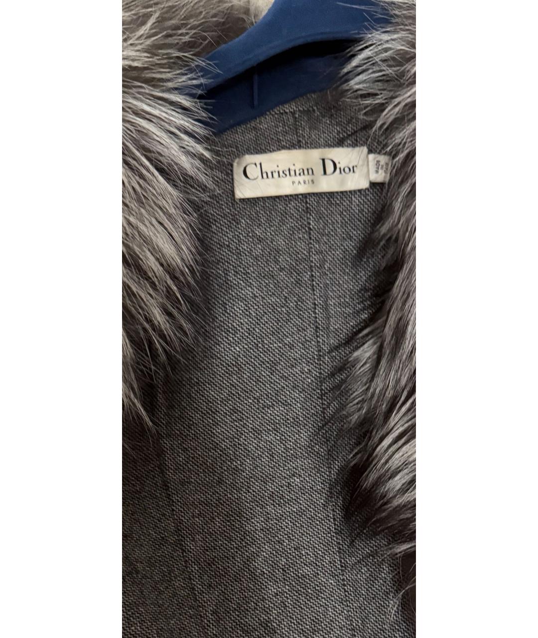 CHRISTIAN DIOR Серое шерстяное пальто, фото 3
