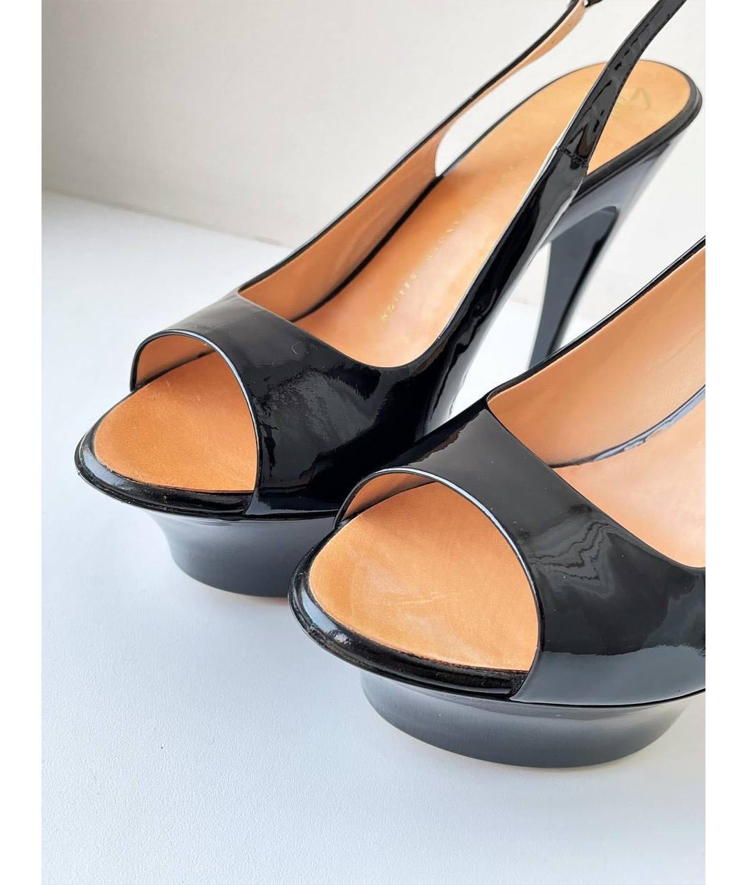 GIUSEPPE ZANOTTI DESIGN Черные босоножки из лакированной кожи, фото 8