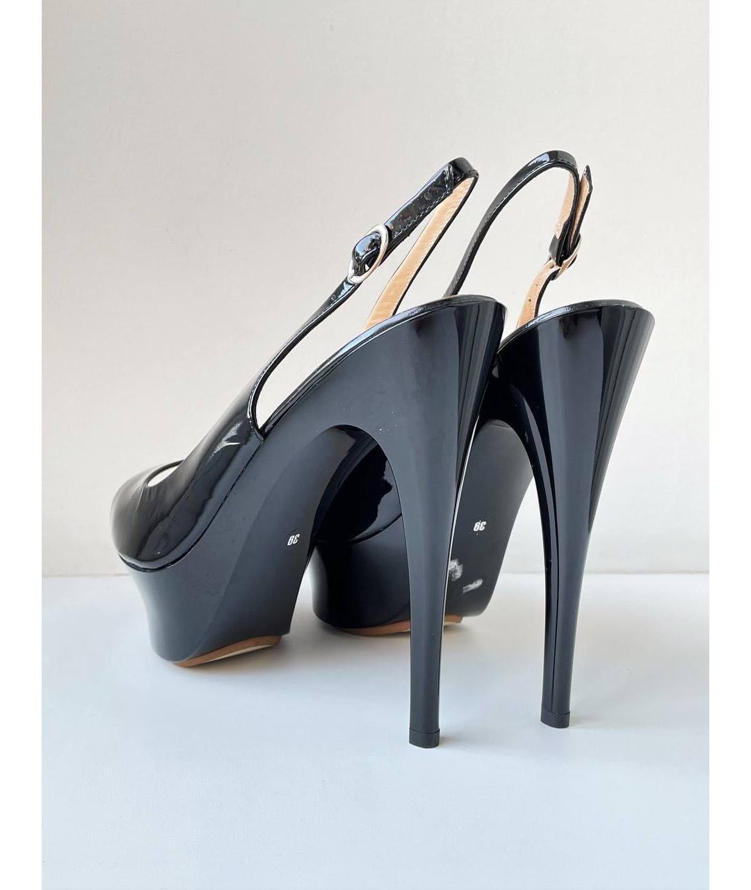 GIUSEPPE ZANOTTI DESIGN Черные босоножки из лакированной кожи, фото 5