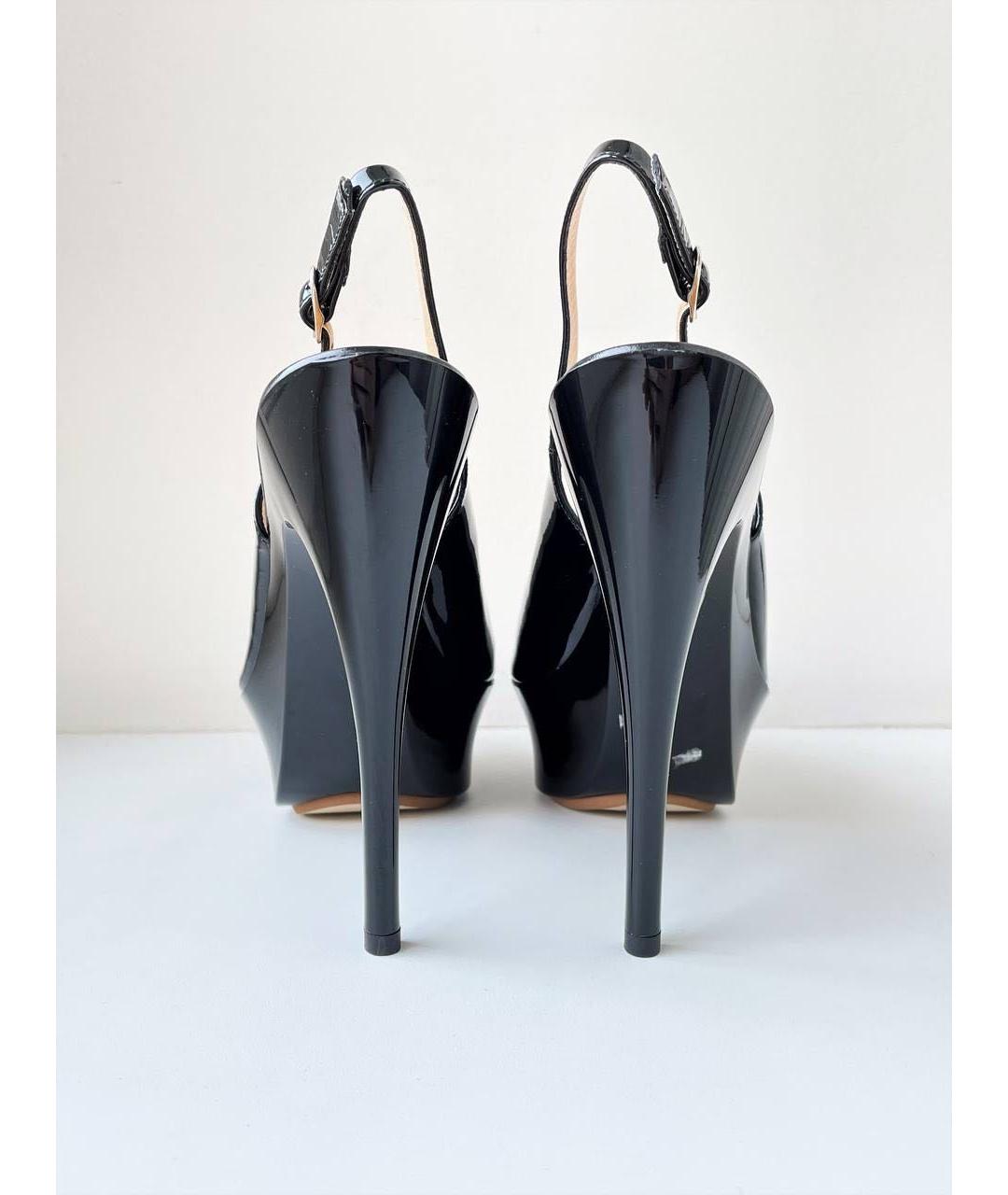 GIUSEPPE ZANOTTI DESIGN Черные босоножки из лакированной кожи, фото 4