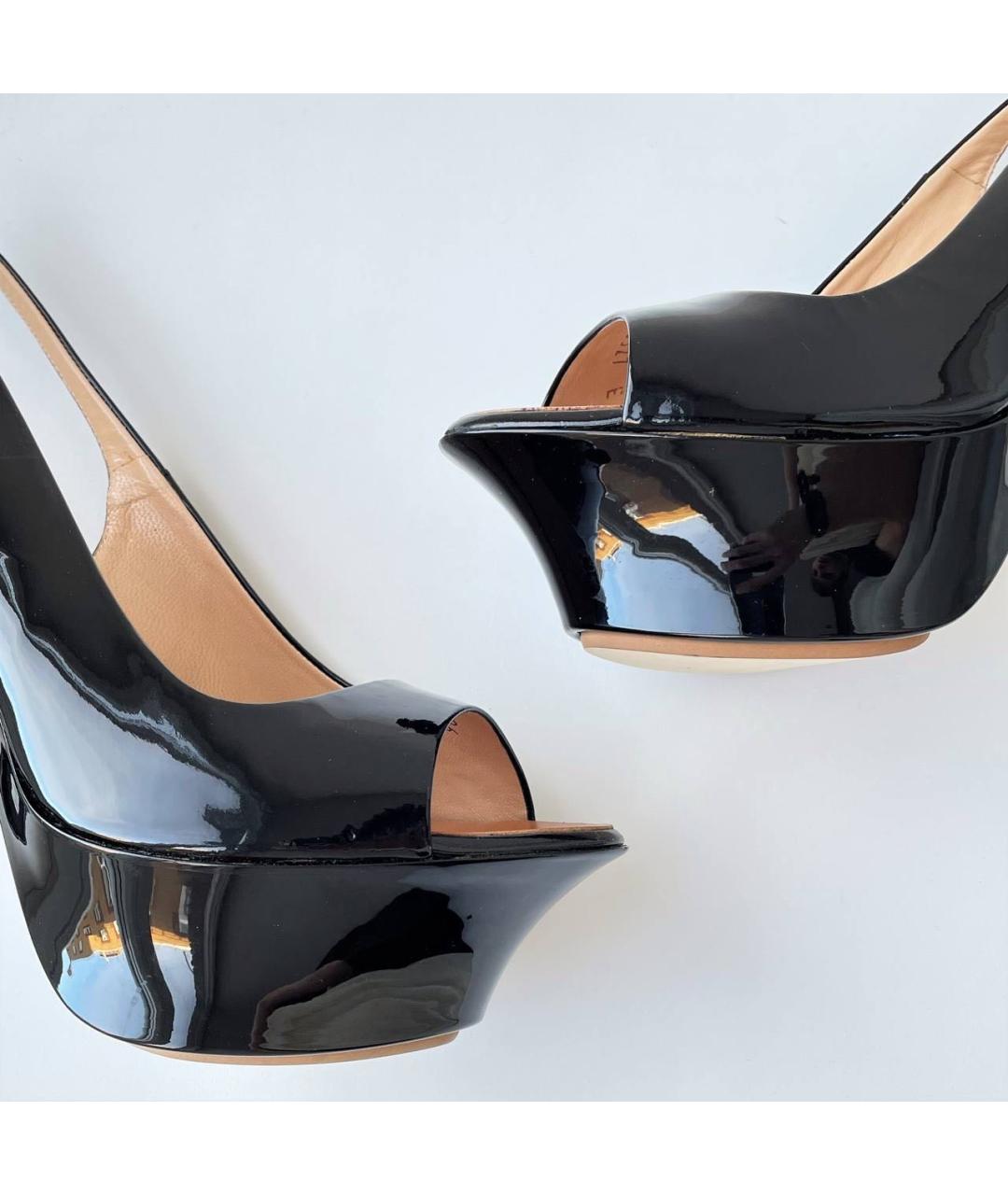 GIUSEPPE ZANOTTI DESIGN Черные босоножки из лакированной кожи, фото 7