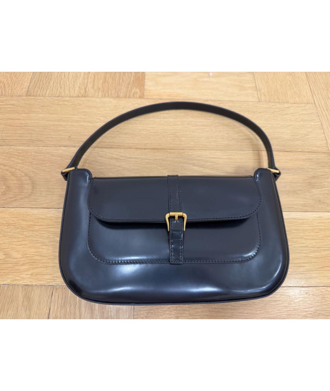 BY FAR Черная сумка с короткими ручками из лакированной кожи, фото 8