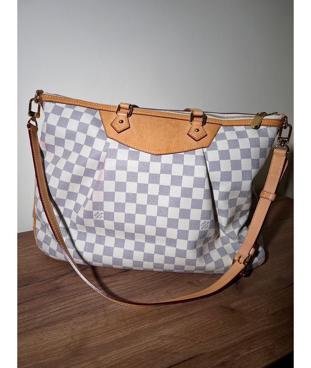 LOUIS VUITTON Белая кожаная сумка тоут, фото 3