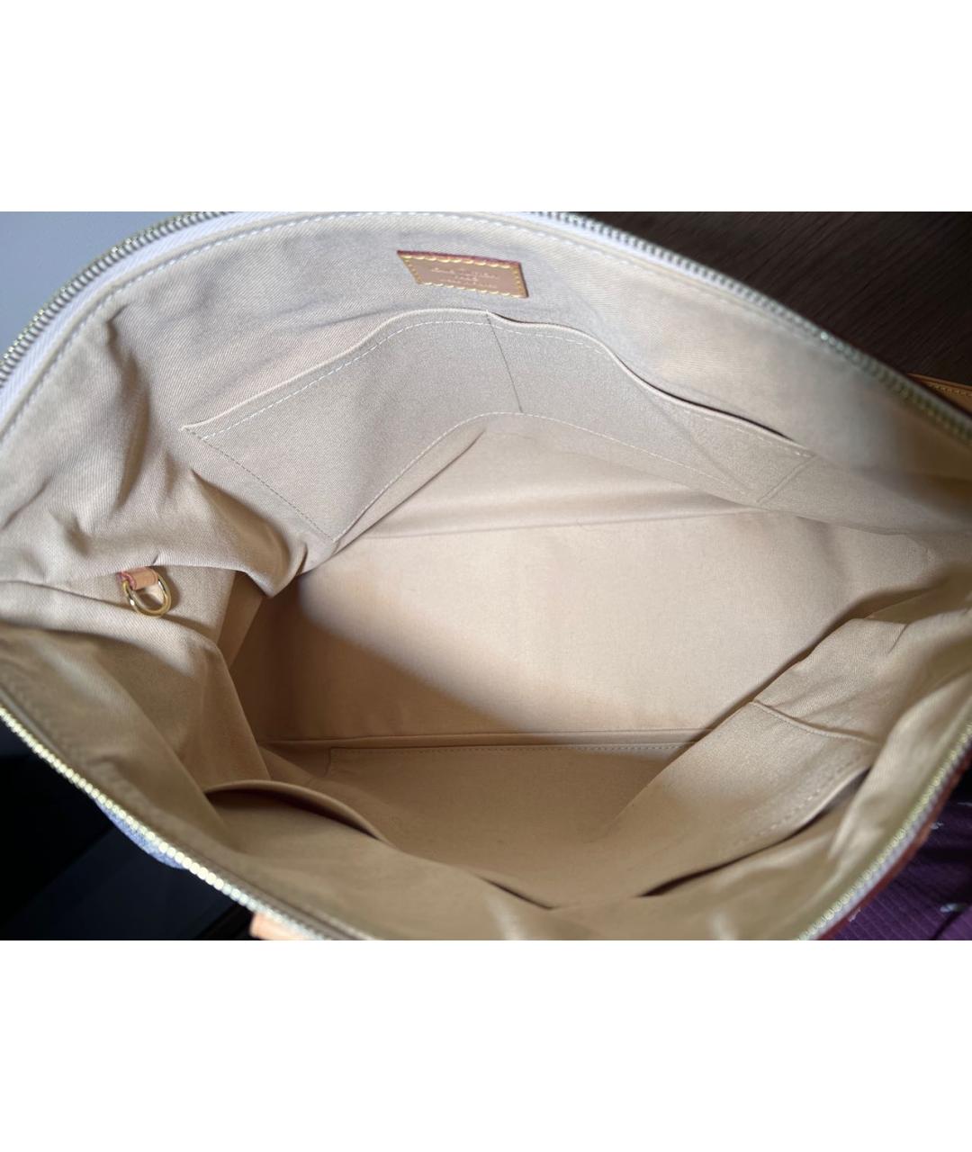 LOUIS VUITTON Белая кожаная сумка тоут, фото 4