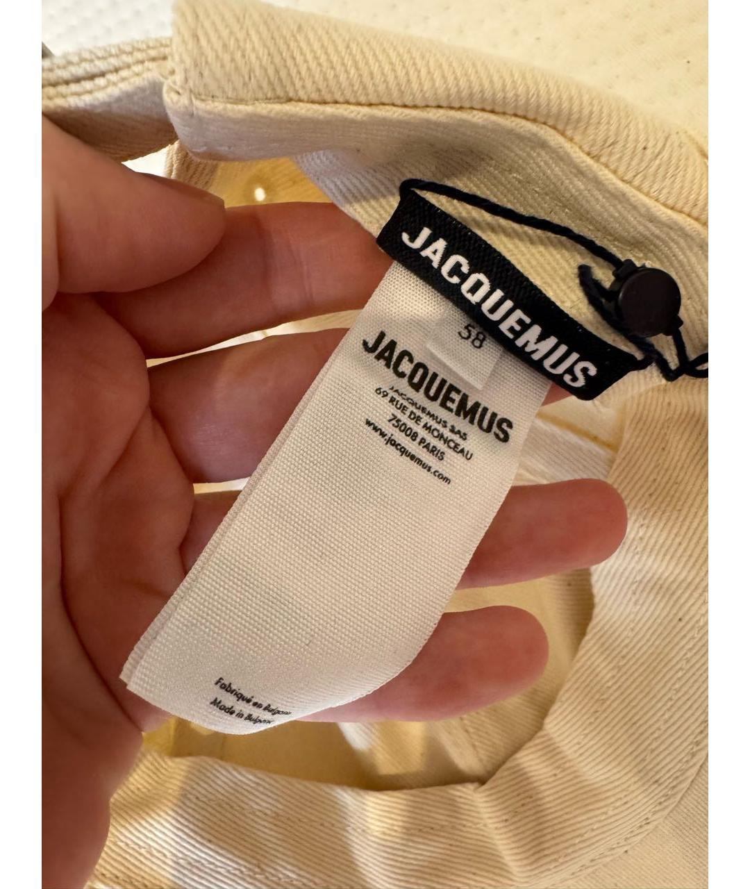JACQUEMUS Бежевая хлопковая кепка, фото 6