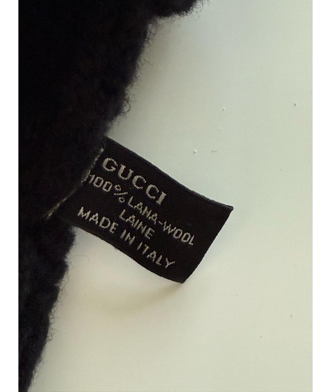 GUCCI Черная шерстяная шапка, фото 4