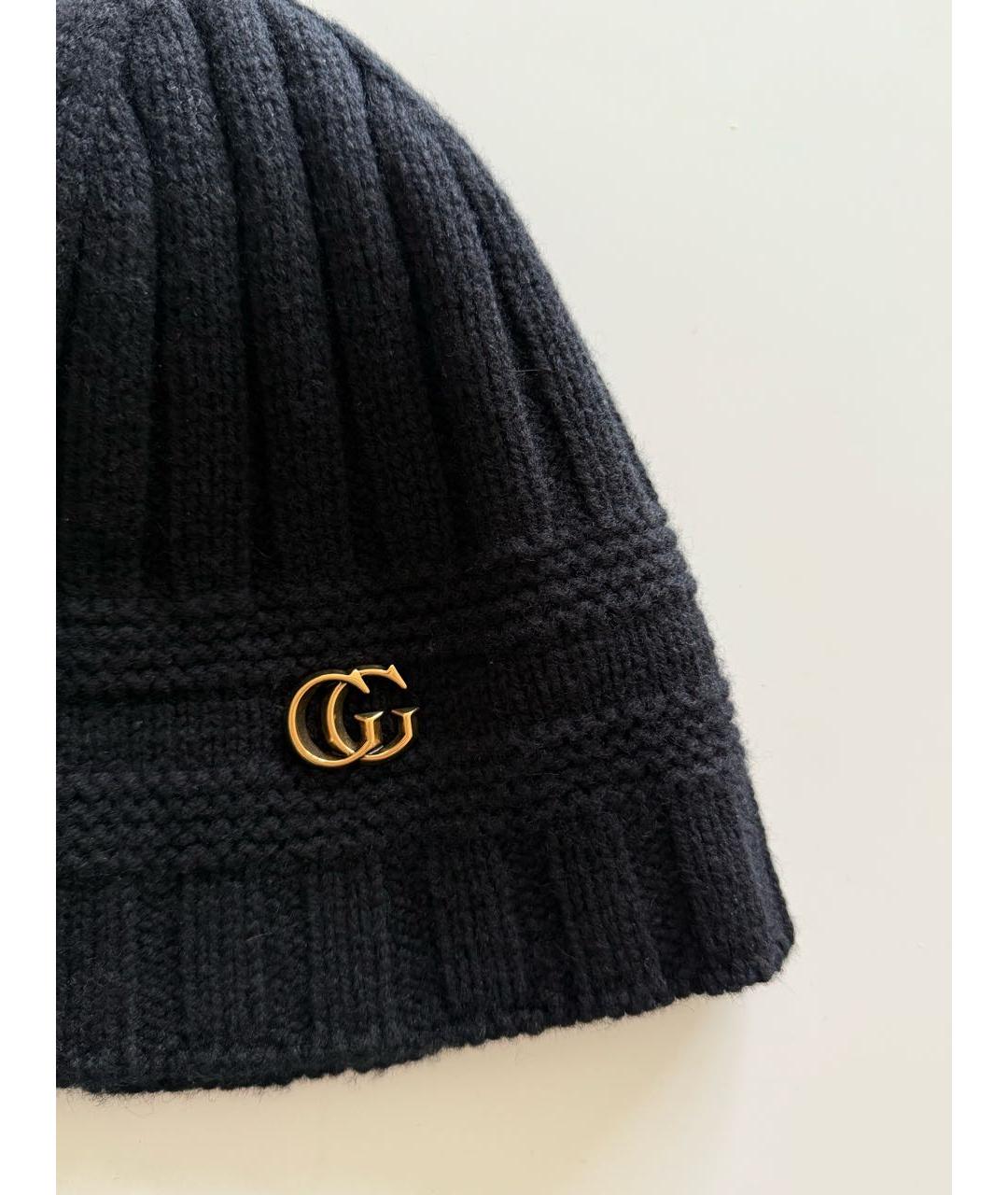 GUCCI Черная шерстяная шапка, фото 3