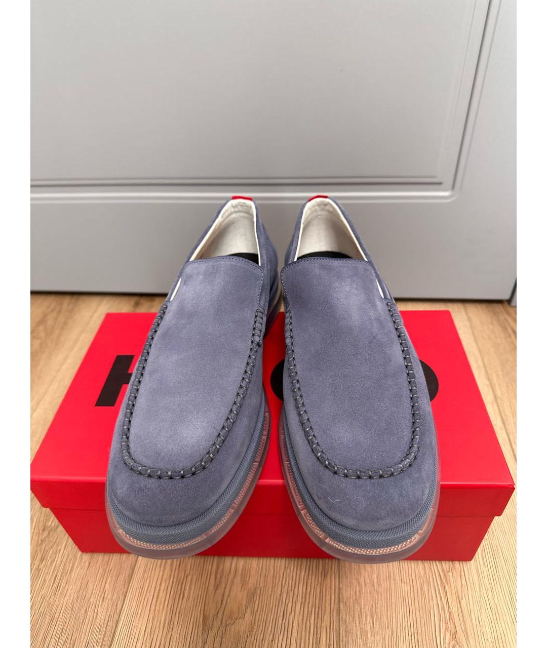 HUGO Голубые замшевые лоферы, фото 7