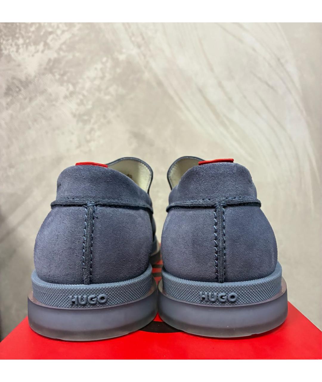 HUGO Голубые замшевые лоферы, фото 4