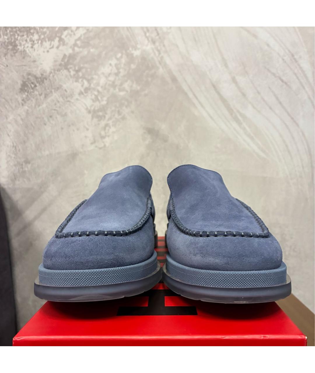 HUGO Голубые замшевые лоферы, фото 2