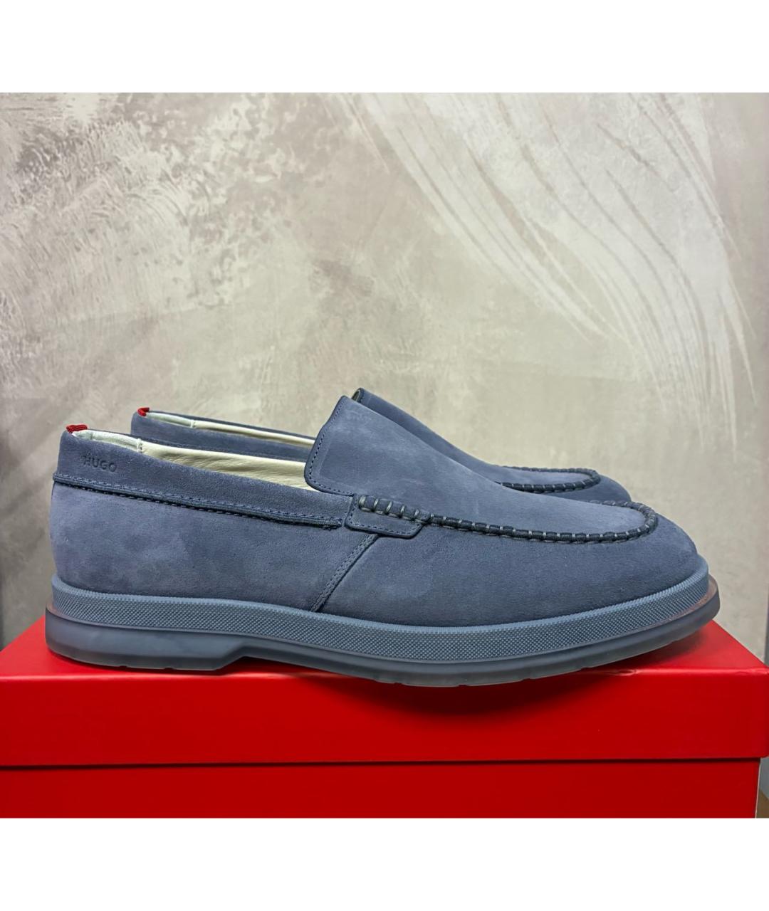 HUGO Голубые замшевые лоферы, фото 8