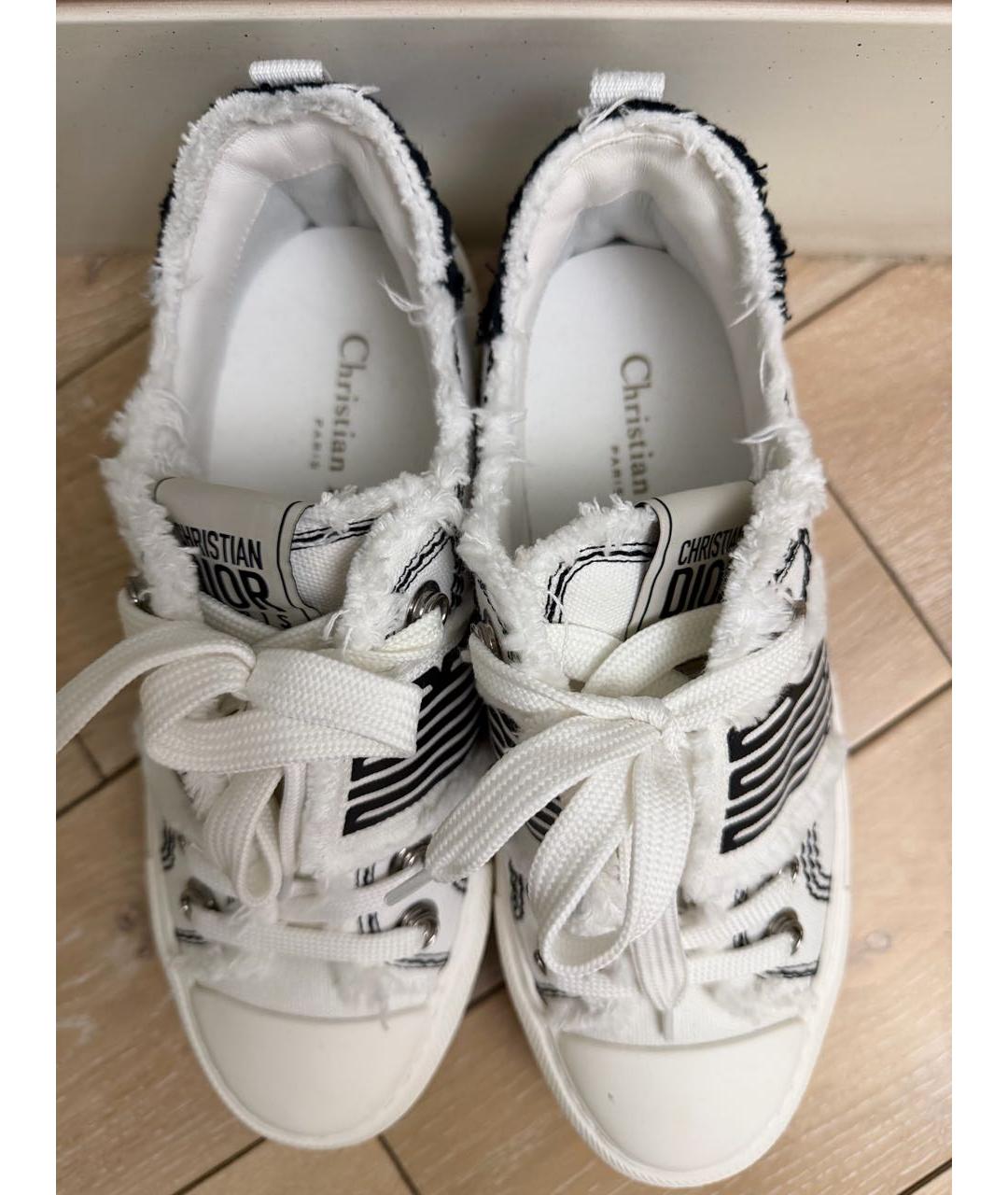 CHRISTIAN DIOR Белые текстильные кеды, фото 3