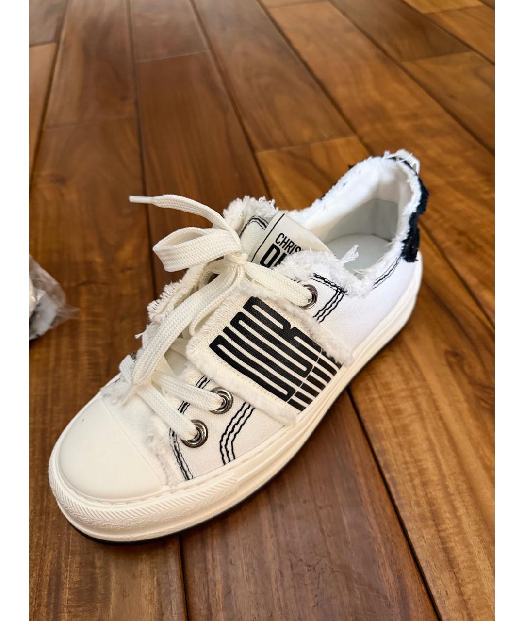 CHRISTIAN DIOR Белые текстильные кеды, фото 6