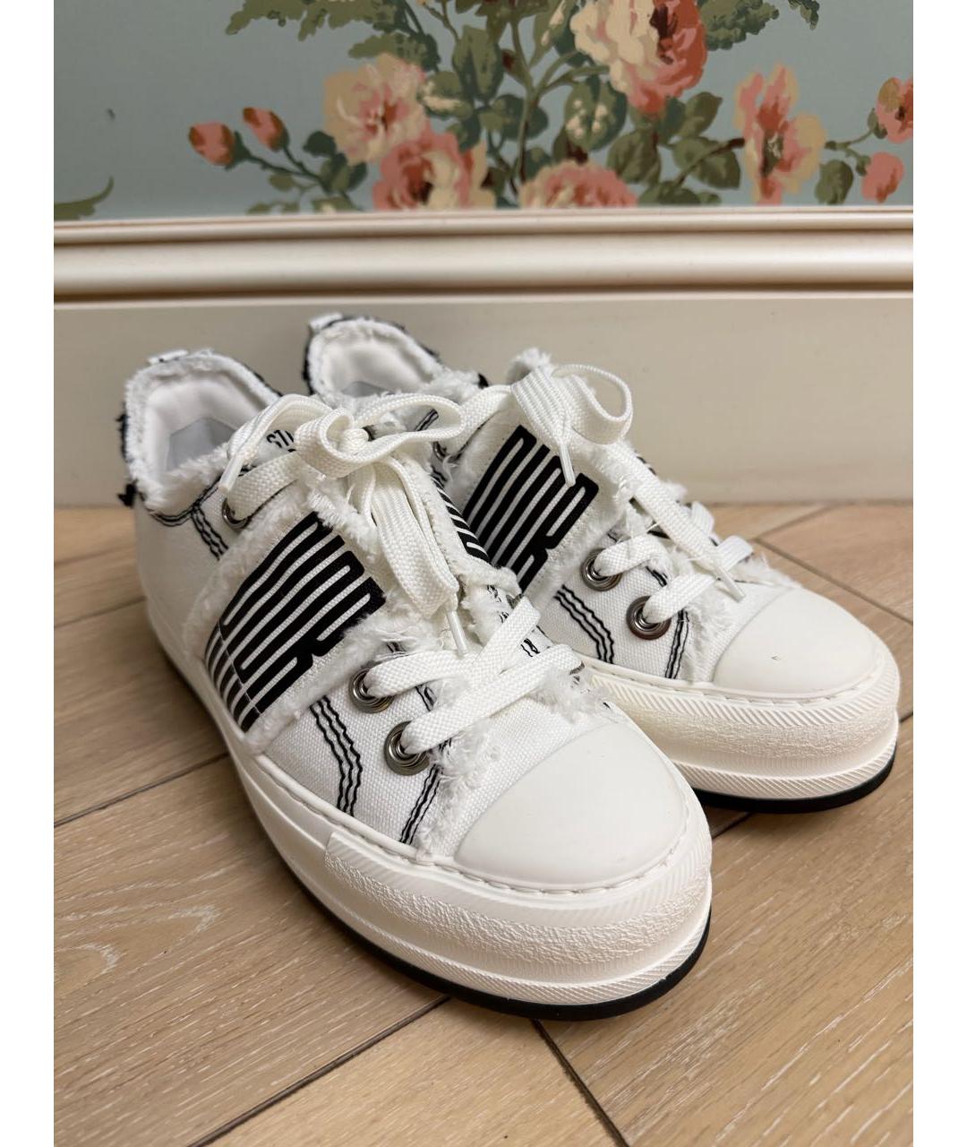 CHRISTIAN DIOR Белые текстильные кеды, фото 5