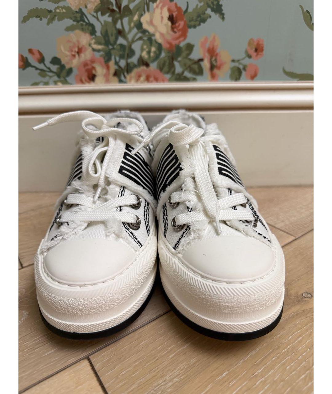 CHRISTIAN DIOR Белые текстильные кеды, фото 2