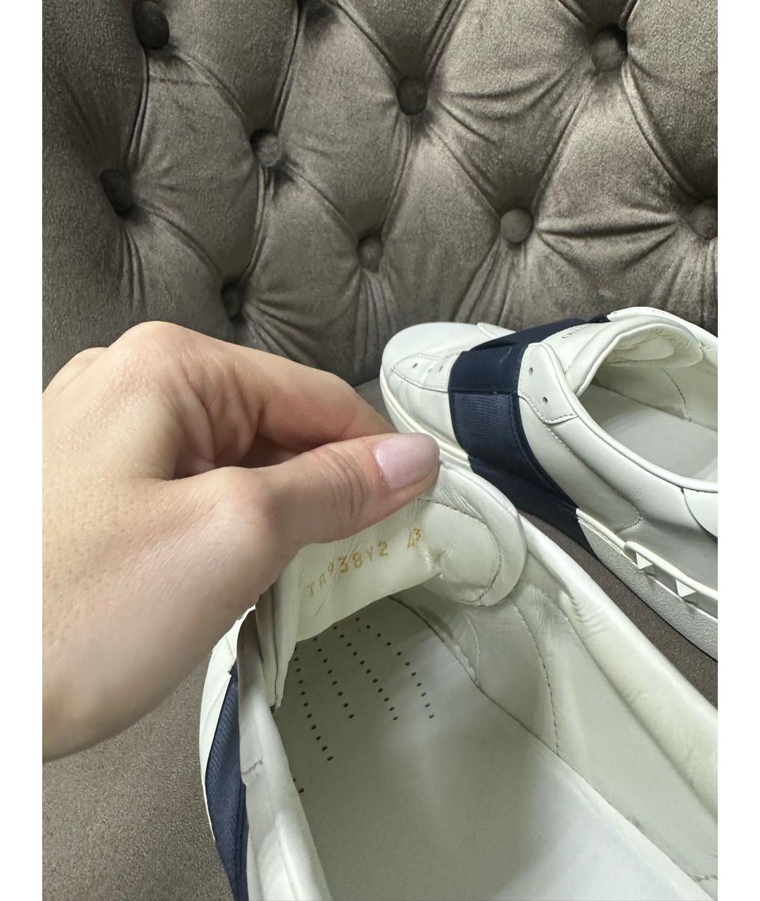 VALENTINO Белые кожаные низкие кроссовки / кеды, фото 5