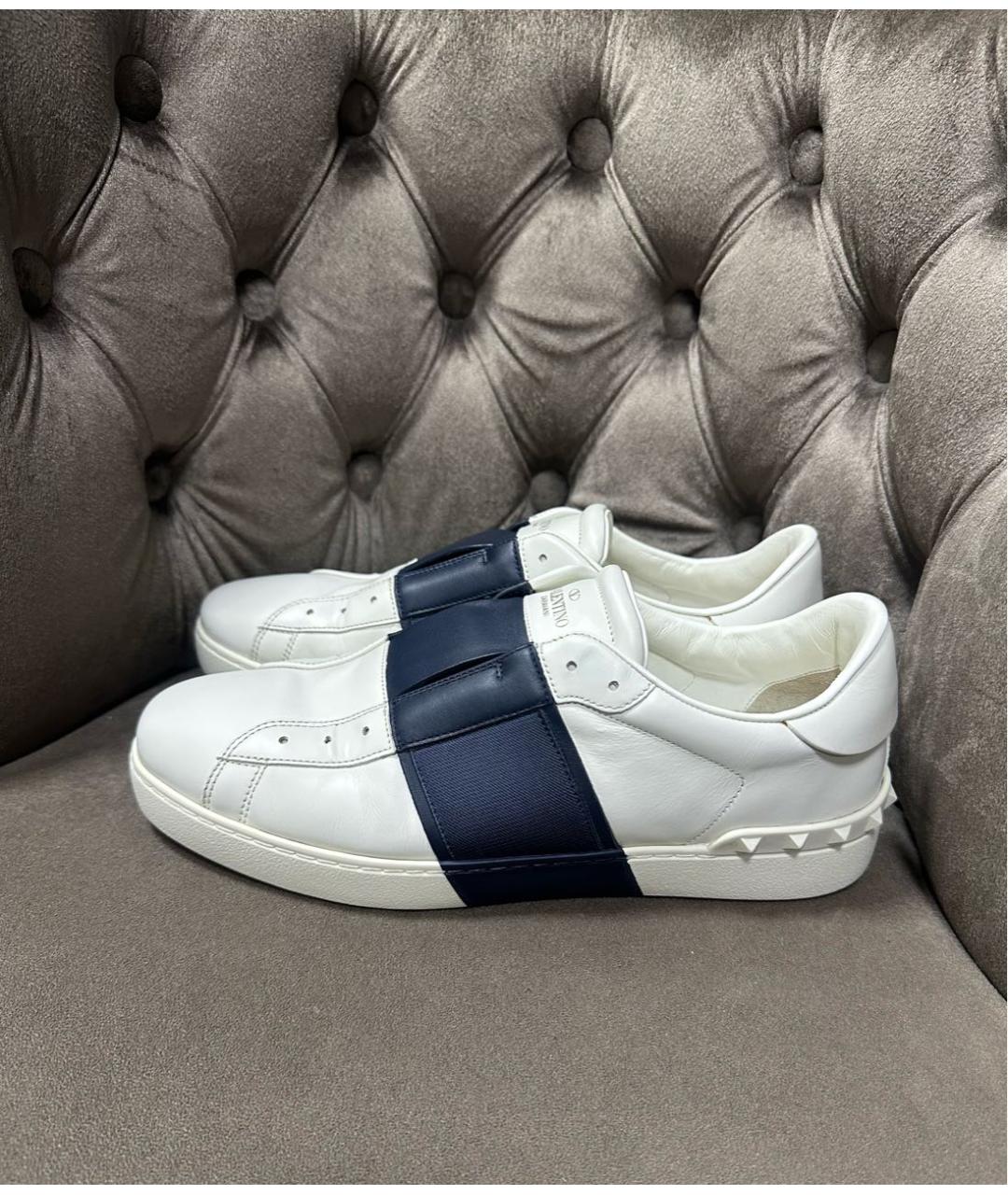 VALENTINO Белые кожаные низкие кроссовки / кеды, фото 7