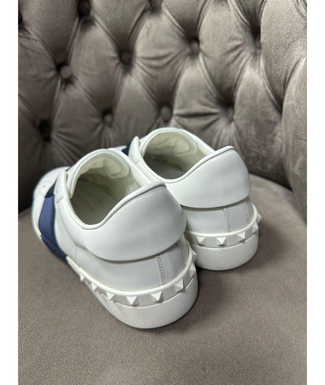 VALENTINO Белые кожаные низкие кроссовки / кеды, фото 3