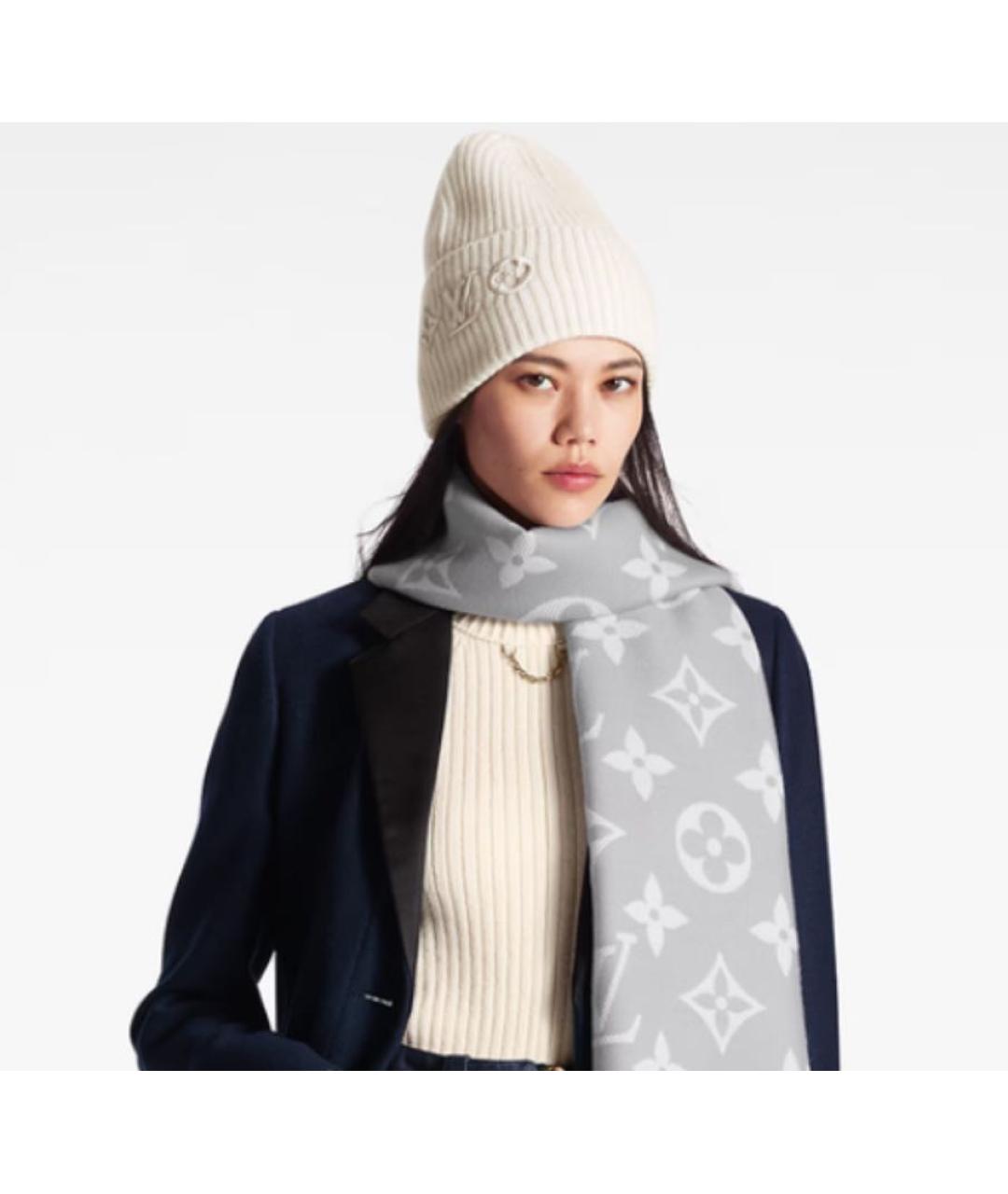 LOUIS VUITTON Белая шерстяная шапка, фото 4