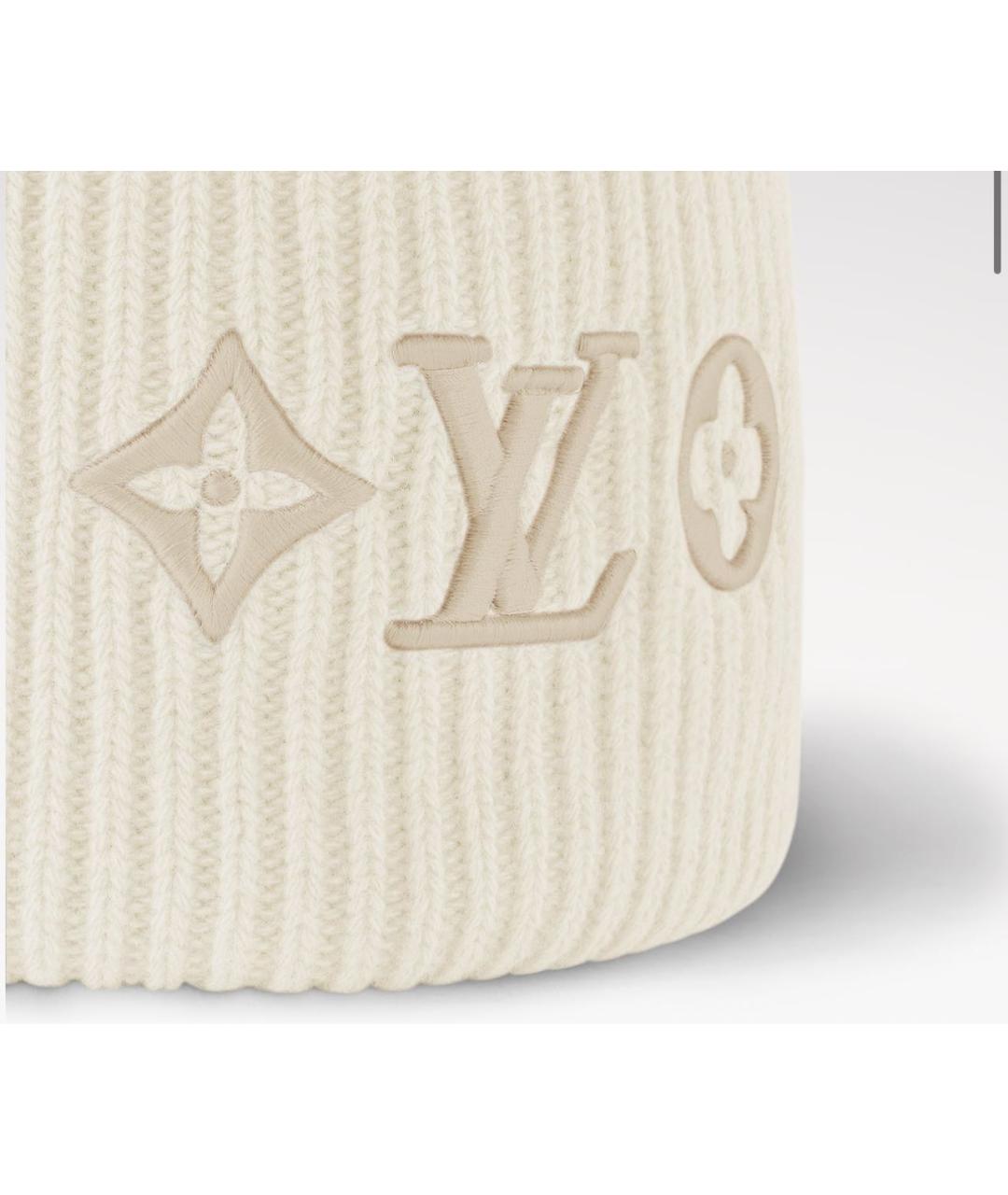 LOUIS VUITTON Белая шерстяная шапка, фото 2