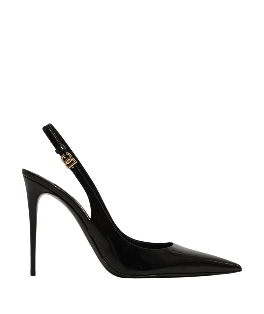 DOLCE&GABBANA Черные босоножки из лакированной кожи, фото 1