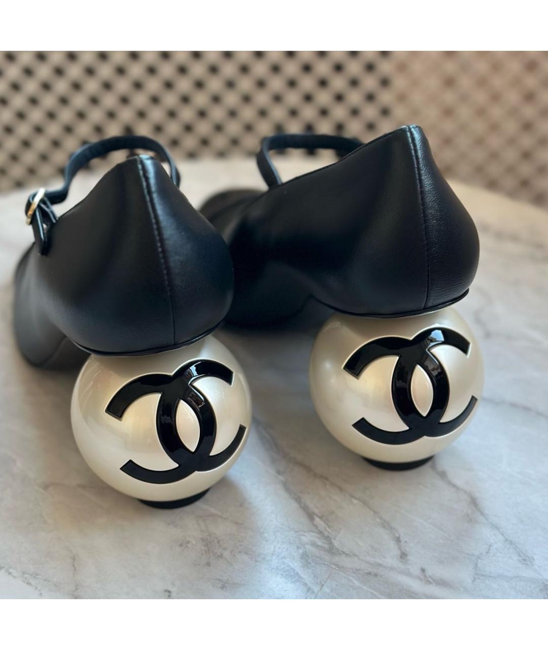 CHANEL Черные кожаные туфли, фото 3