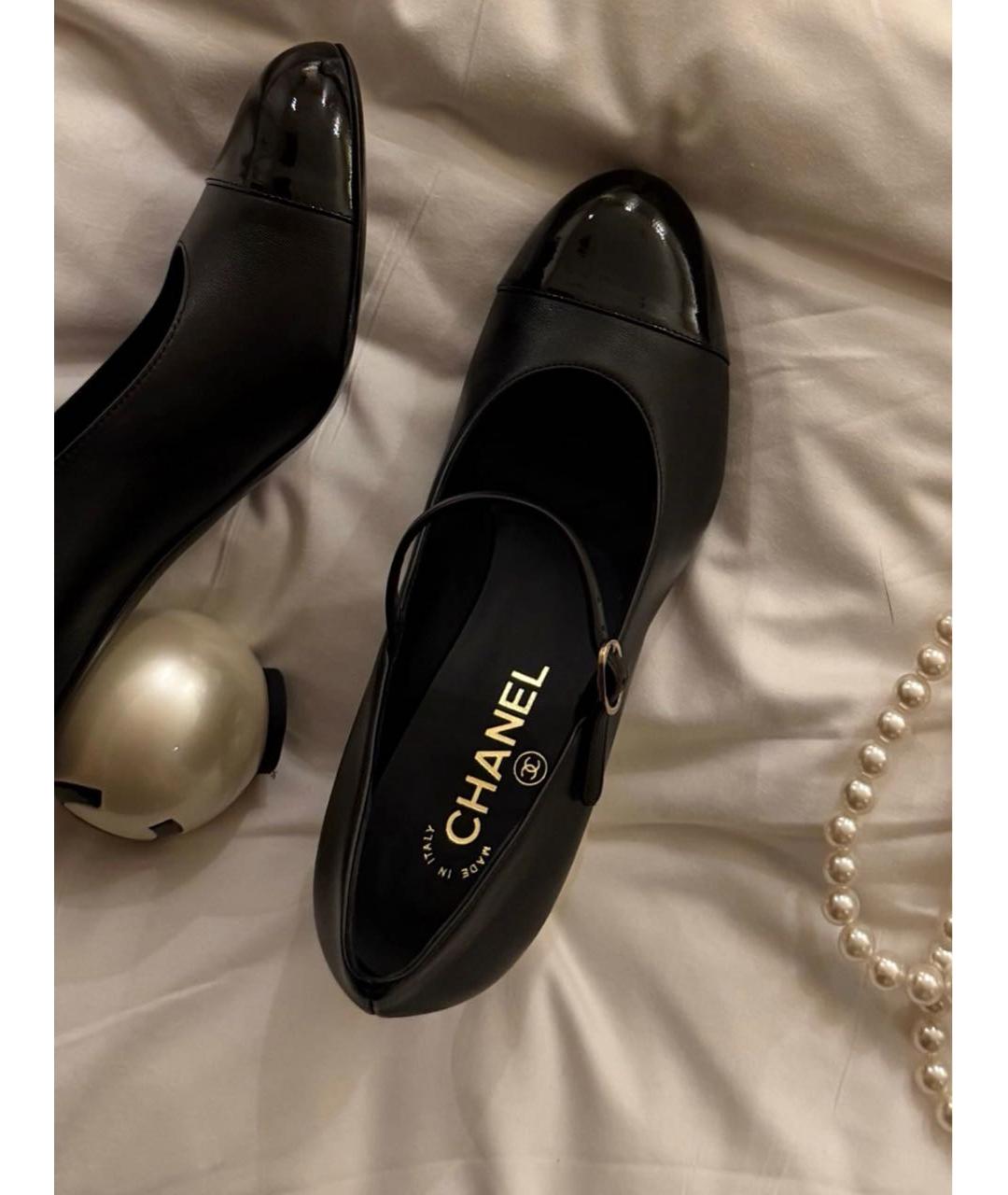 CHANEL Черные кожаные туфли, фото 5