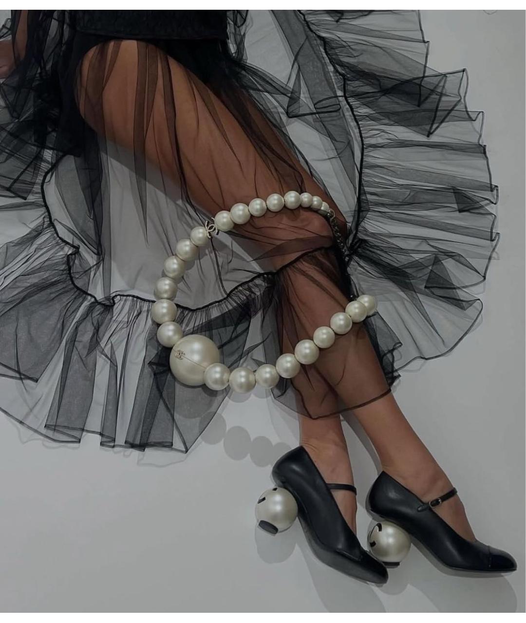 CHANEL Черные кожаные туфли, фото 4