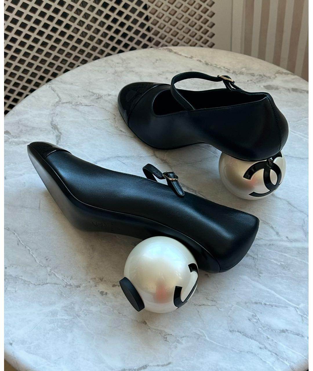 CHANEL Черные кожаные туфли, фото 2