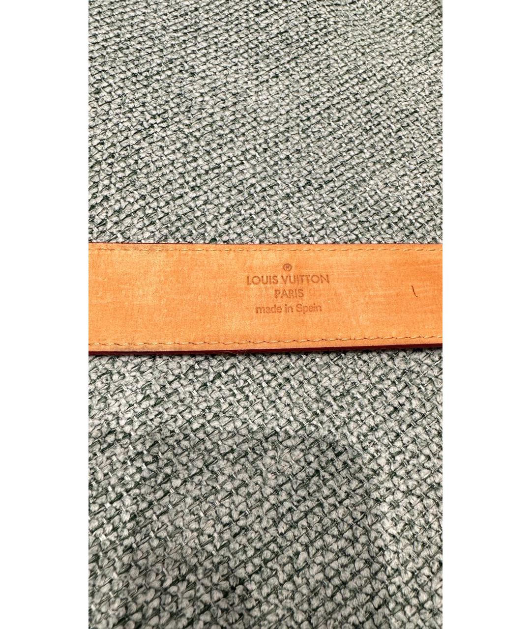 LOUIS VUITTON Бордовый кожаный ремень, фото 3