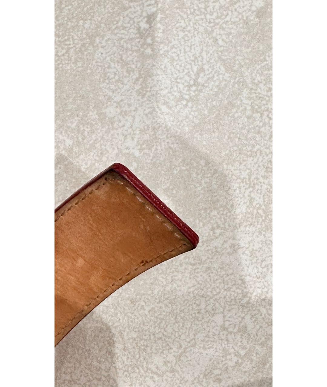 LOUIS VUITTON Бордовый кожаный ремень, фото 4